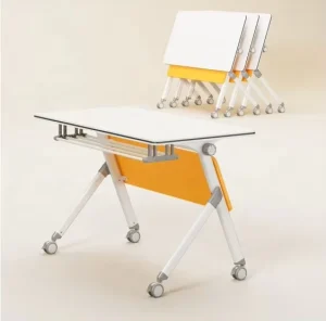 Modular Foldable Training Desk And Chair With Writing Pad Mobile Collaborative Seating For School Project