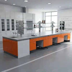 Modular Full Steel Laboratory Furniture Island Work Benches Lab Tables with Cabinets for Chemistry Biology