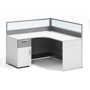 Modular L Shaped Modern Wood Staff Office Partition Desk Noise Reduction Fabric Divider Lock Storage Cabinet Single Workstation