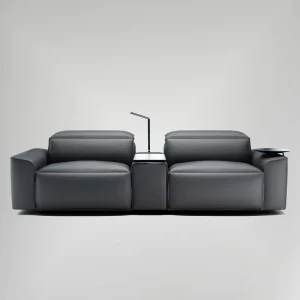 Modular Leather Sectional Sofa Set with Electric Reclining Configurable L Shaped Recliner Chaise for Home Theater Gym & School
