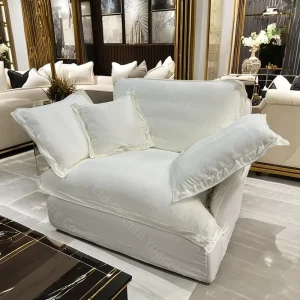 Modular Luxurious Modern Single Armchair for Bedroom with Reclining Ottoman Lounge
