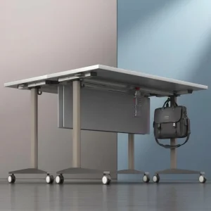 Modular Mobile Folding Table with Wheels Portable Foldable Conference Table for Home Office School Hotel Foldable Table