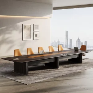 Modular Modern MDF Extendable Conference Table and Chairs Set for Office Conference Rooms with Customizable Size and Color