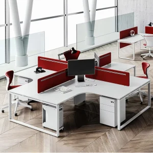 Modular Modern Office Workstation Eco-Friendly Design Easy Assembly Staff Desk with Divider Screen Board
