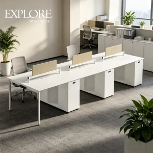 Modular Modern Wooden Office Workstation Desk System Panel Design for 4 8 Persons Storage Cabinet Cubicle Partitions Commercial