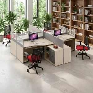 Modular Office Cubicle Set with Sound Absorption Screen Partition Workstation for Professional Team