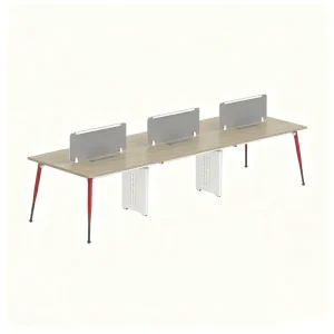 Modular Office Cubicle Workstation 6 Person Staff Desk Office Benching System with Partition for Corporate Workspace Furniture