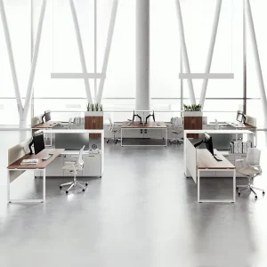 Modular Office Cubicle Workstation for 3 People Durable and Stylish Dividers Partitions for Office Staff Workstation