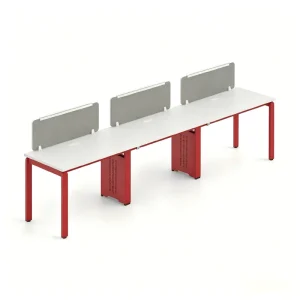 Modular Office Workstation Open Workspace Desk with Privacy Screen for Corporate Office Layouts