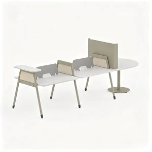 Modular Office Workstation with Round Meeting Table 2 4 6 Person Shared Desk Contemporary Office Furniture