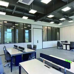 Modular Partition Wall System Wood Steel Frame Soundproof Fireproof for Office Hospital Laboratory Use
