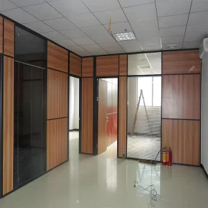 Modular Partition Wall for Office Warehouse Soundproof Room Divider Quick Easy Install Demountable Glass or Wooden Type