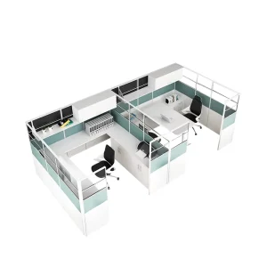 Modular Partition Workstation Soundproof Office Cubicle with Desk Storage Design for Open Plan Offices