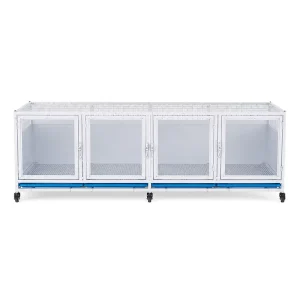 Modular Pet Hospital Cage Tempered Glass Display Cabinet Dog Cat Breeding Kennel for Clinic Shelter Grooming