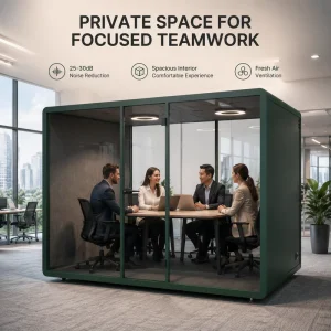 Modular Privacy Office Pod Office Pods Corporate Meeting Pod Acoustic Soundproof Booth Custom Design For Corporate Workspace