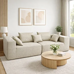 Modular Reclining Square Upholstered Contemporary Fabric Sofa Set Modern Design for Living Rooms Bedrooms Hotels Office