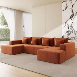 Modular Sectional Sofa Set Fabric Eco Friendly Modern U Shaped Sleep Cloud Sofa for Villa Living Room Office Apartment