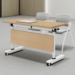 Modular Splicing Conference Table Set Foldable Mobile Training Desk Baffle for Round Oval and Row Meeting Room Configurations