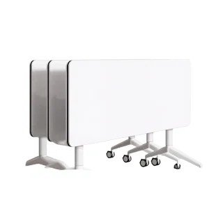 Modular Splicing Stainless Steel Commercial Conference Table Set Foldable Mobile Training Desk Oblong Shape Modern Design