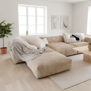 Modular Square Sectional Sofa Set Modern Eco Friendly Velvet Fabric Sponge Filled Wooden Frame Living Room School Basement