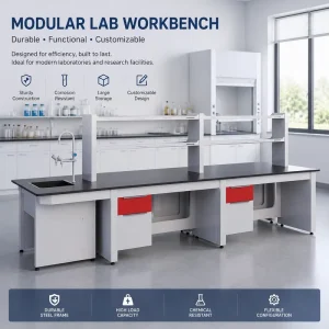 Modular Steel Lab Furniture Lab Island Bench Steel Central Table Lab Workbench With Storage Casework Top