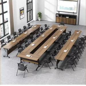 Modular Training Desk Rolling Meeting Table with Lockable Casters Ideal for Office & Classroom Use