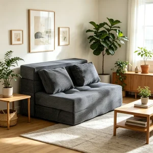 Modular Vacuum Compressed Sofa High Density Sponge Foldable Corduroy Customizable Modern Design Sectional Sofa Apartment Hotel