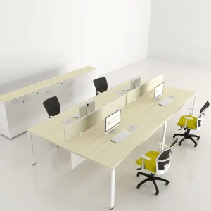 Modular Wooden E0 Certified Modern Office Furniture 4 People Staff Open Office Workstation