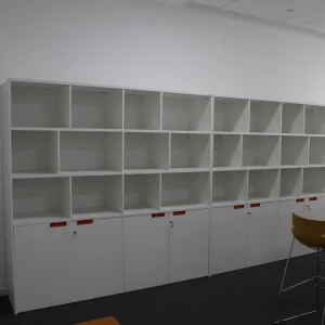 Modular Wooden Library Shelving System for Office Display Cabinets