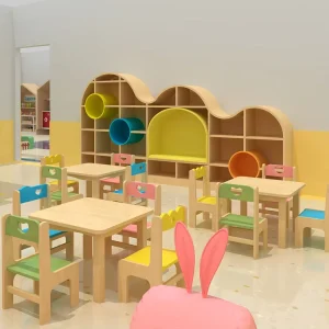 Moetry Eco Friendly Durable Modern Wooden School Table and Chair Sets for Preschool Kindergarten Daycare Classroom Furniture