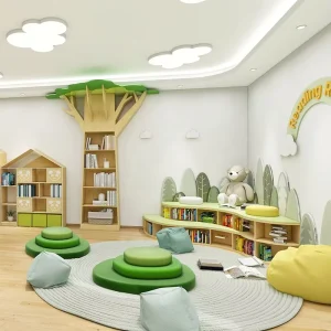 Montessori Kindergarten Library Tree Shape Bookshelf Daycare Nursery Center Preschool Furniture Set