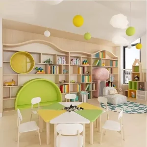 Montessori Wooden Bookshelf Preschool Classroom Reading Corner Childcare Library Furniture Kindergarten Kids Bookcase