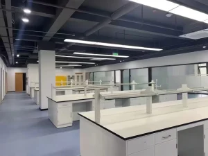Morden Laboratory Furniture Lab Bench Floor Mounted Workbench Station Full Steel Lab Wall Bench