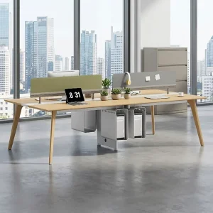 Morden Staff Office Workstation Work Station Modern Furniture Desks for Room Partitions White Table Cubicle Design with Drawers