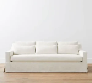 Mortise and Tenon Joinery Frame Slope Arm Slipcovered Furniture Bench or Multi Seat Cushion Espresso Legs Sofa