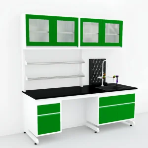 Most Popular C Frame Epoxy Resin Laboratory Furniture Chemical Workstations Lab Bench with Sink Work Table with Free Lab Design