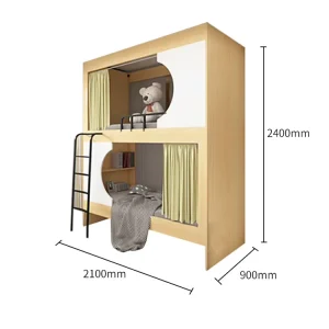 Most Popular Capsule Bunk Bed Sleeping Pod Wooden Bed Frame Double Bed for Youth Hostel Adult Hostel Stay Hotel Use