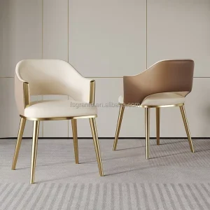 Most Popular Dining Room Chairs Modern Minimalist Design Hotel Villa Gold Stainless Steel Restaurant Leisure Leather Chair