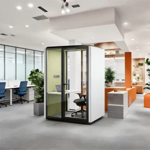 Movable Acoustic Sound Pods for Workplace Cubicles Home Office School Office Building Use Modular Design Soundproof Glass