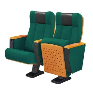 Movable Auditorium Seats Used Church Chair with Cushion Fabric Wood Lecture Hall Seating for Theater School Hotel Use