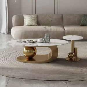 Movable Center Small Retro Marble Simple Nordic Portable Luxury Modern Durable Easy Clean Coffee Table for Living Room Bedside