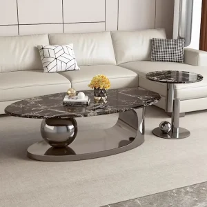 Movable Center Small Retro Stainless Steel Eco Friendly Durable Portable Luxury Modern Coffee Table for Living Room