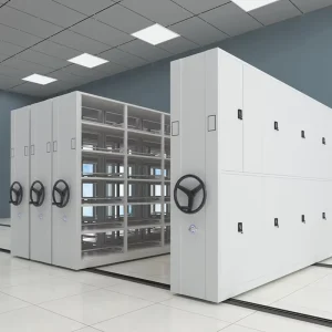 Movable Compact File Cabinet for Office Storage Stainless Steel Mobile Compactor with Bulk Shelving for Library Furniture