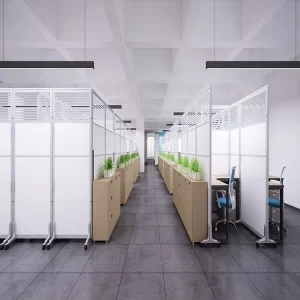 Movable Folding Office Partitions Free Standing Acoustic Partition Screen Panel Cubicle Divider