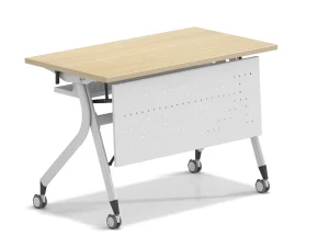 Movable Folding Table With Casters Rolling Portable Foldable Training Desk Mobile Foldable Office and School Table Metal Table Frame