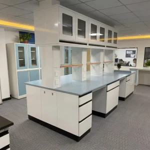 Movable Modular Laboratory Workbench Multi function School Lab Table for Chemistry Physics Experiment Storage Cabinet Matching