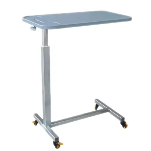 Movable Overbed Dining Table with Brake Wheels and Height Adjustment