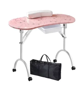 Movable Professional Manicure Table with Gel Nail Lamp Salon Furniture Set Classic Modern Style for Home Spa and Beauty Salon Use