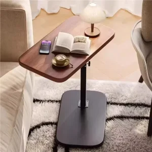 Movable Rotating Solid Wooden Coffee Table Modern Design Walnut Color Living Room Furniture Durable Eco Friendly Adjustable