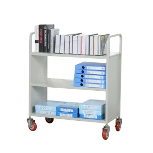 Movable Shelves with Wheels Steel Library School Equipment Metal Steps Book Rack Shelf Book Cart Library Book Trolley
